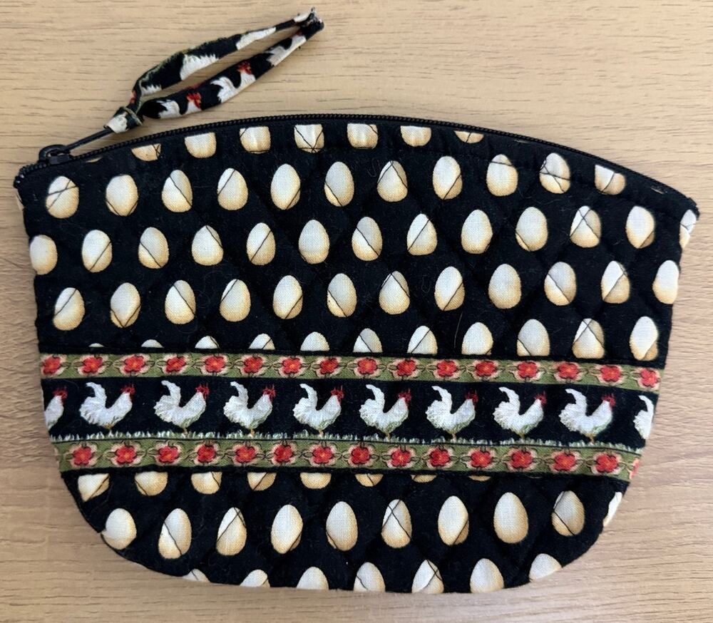 Vintage Vera Bradley Quilted Cosmetic Bag Retired Chanticleer Pattern